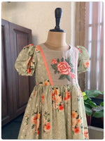 Load image into Gallery viewer, Rose Schiffly Dress- Sage Green
