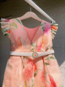 Floral Symphony Pearl Dress- Blush
