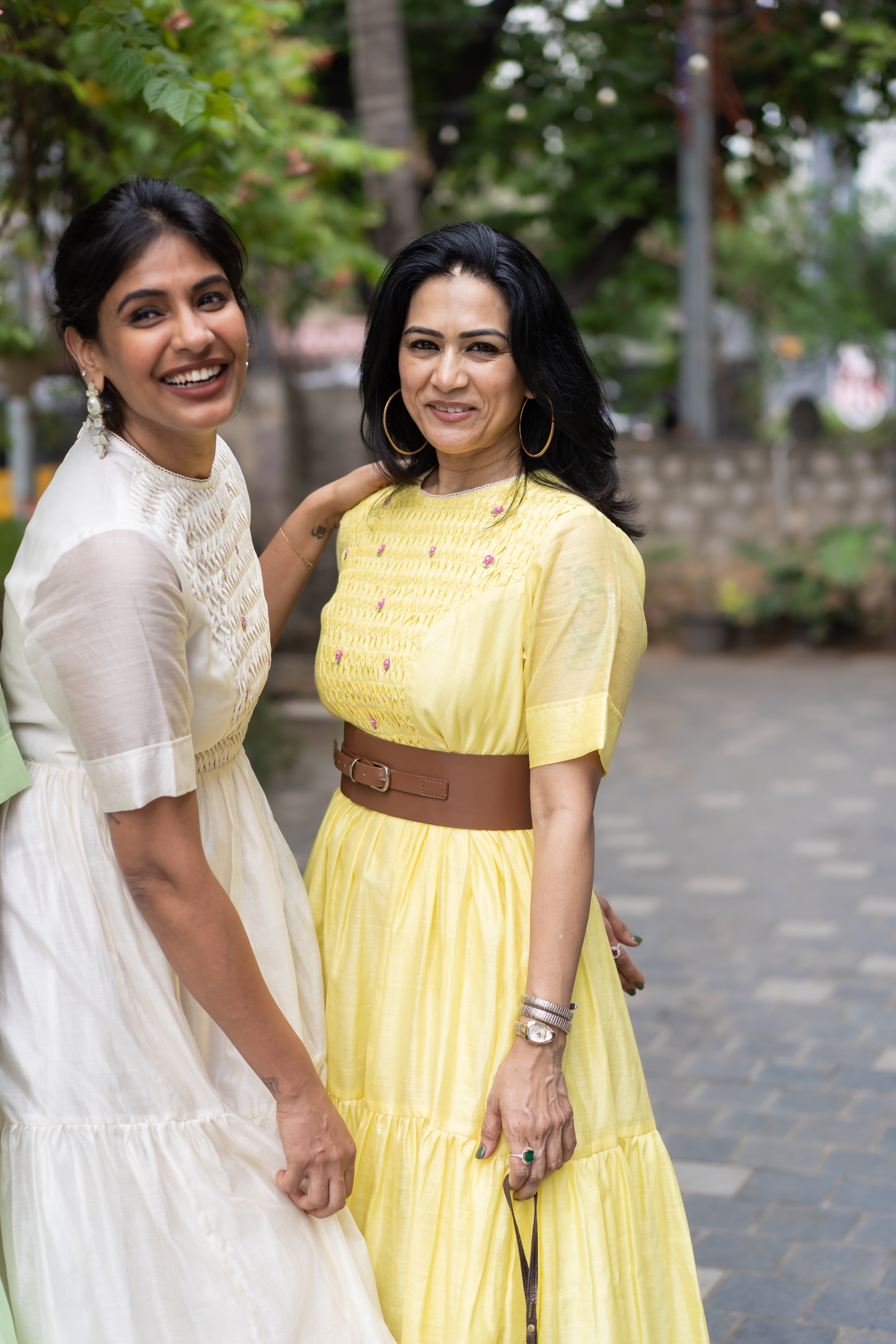 Honeycomb Tiered Dress- Mango Sorbet