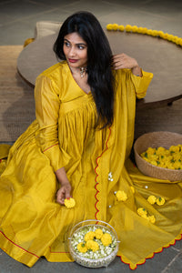 Gherewala Kurta set- Citrine Yellow