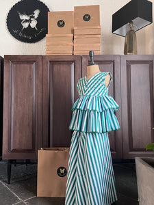 Striped Sharara Set - Green