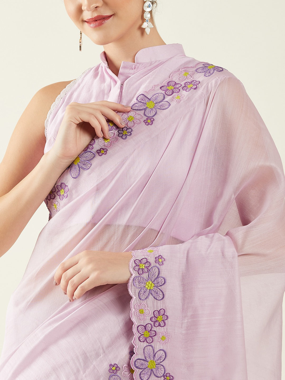 Bainganee| Violet Saree