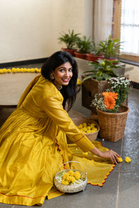 Gherewala Kurta set- Citrine Yellow