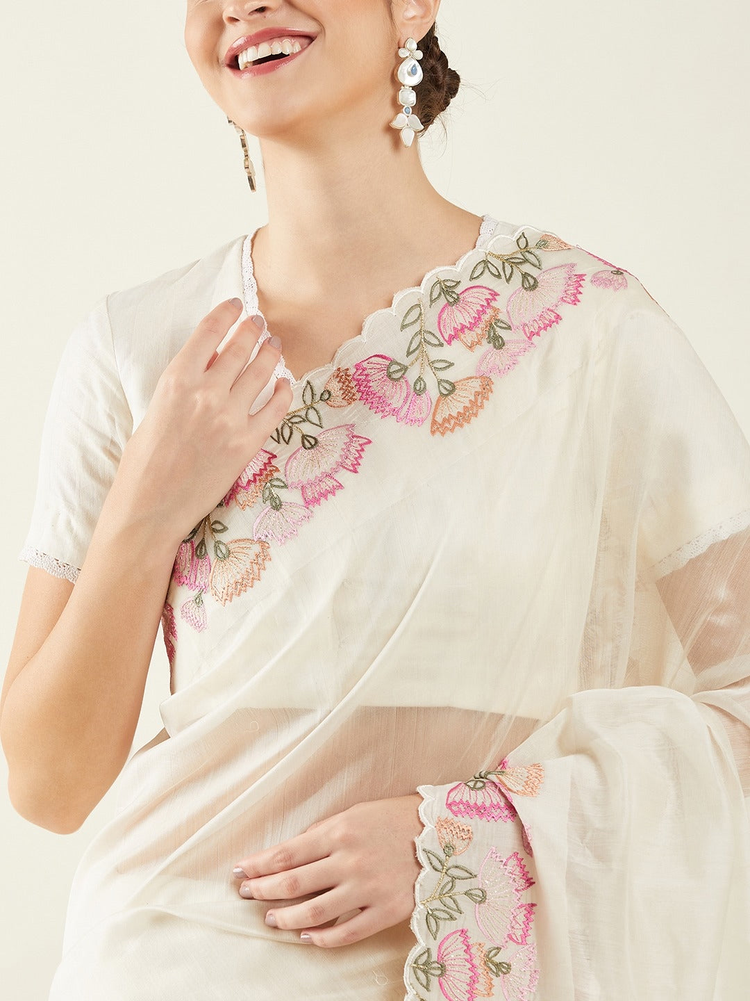 Gulnaar| Carnation Saree