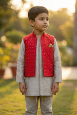 Load image into Gallery viewer, Chamak Tara Koti Set- Laal
