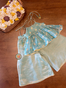 Festive Polka & Checks set- Blue