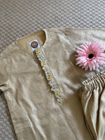 Load image into Gallery viewer, Roses on my placket kurta set- Dull gold
