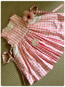 Gingham Checks Pink Frock
