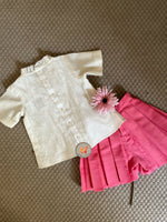 Load image into Gallery viewer, Handsmocked Candy Pink Skorts Set
