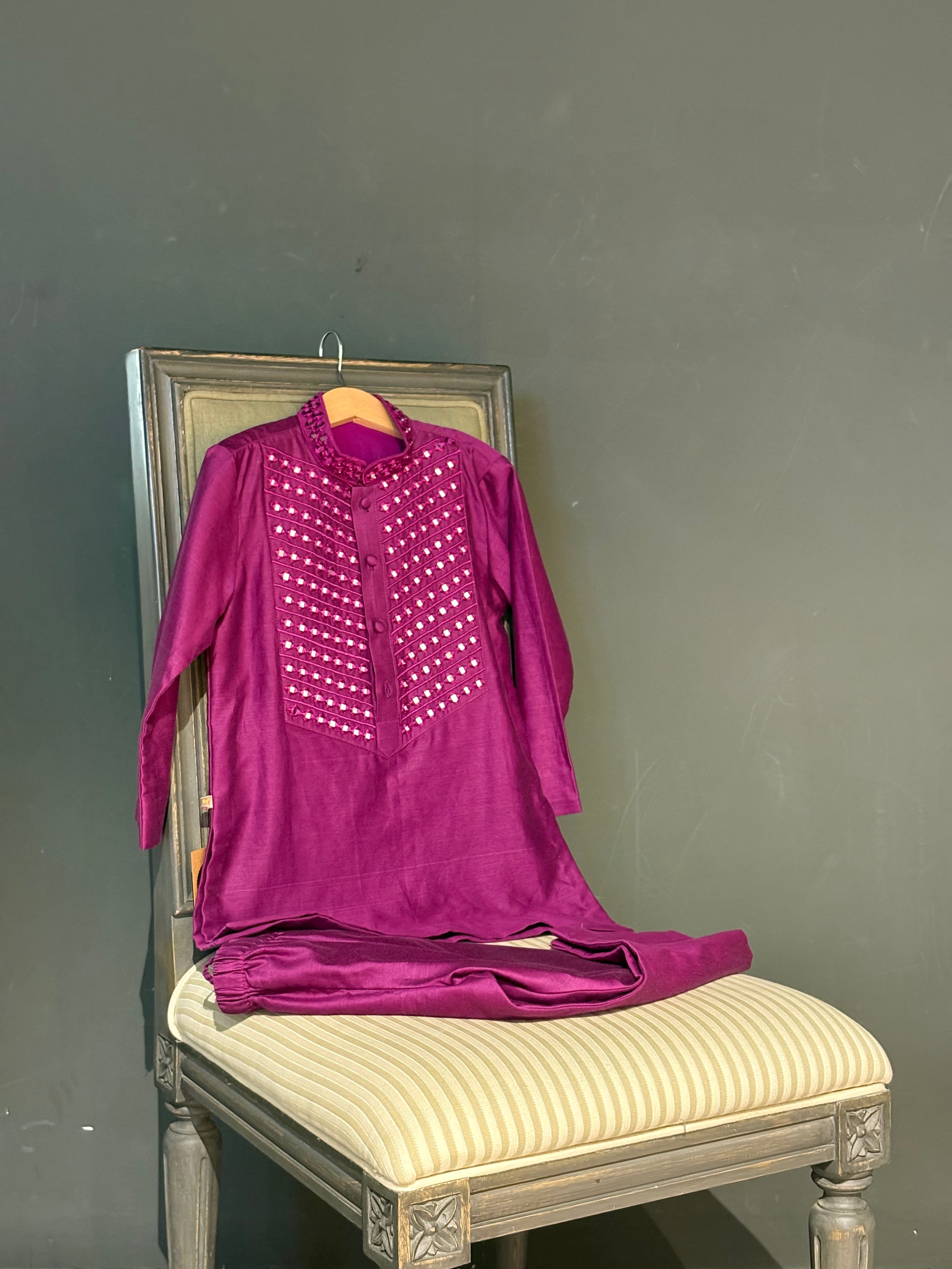 Sheeshe wala kurta Set- Baingani