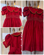 Load image into Gallery viewer, Red Handsmocked Frock
