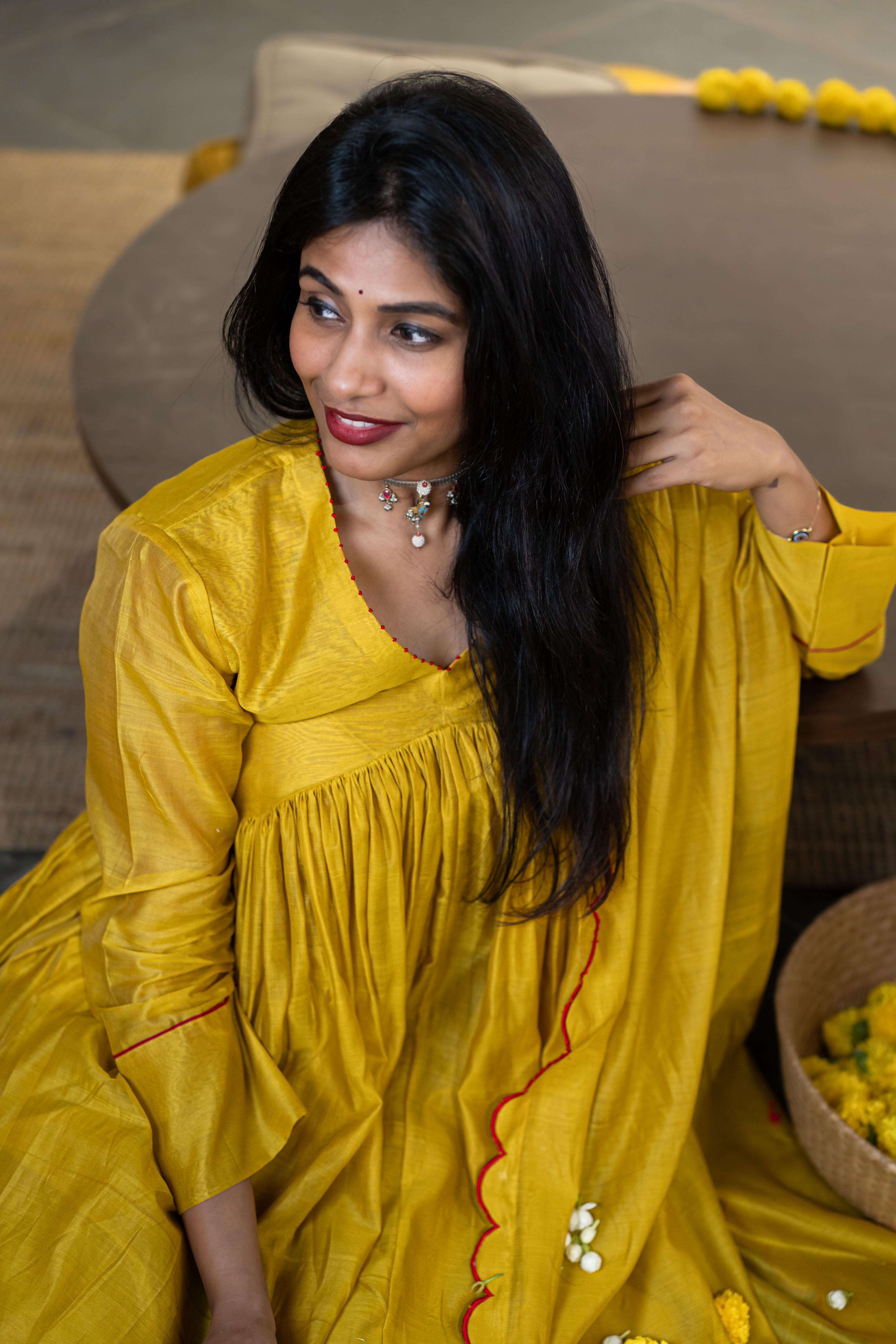 Gherewala Kurta set- Citrine Yellow