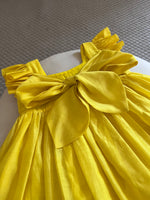 Load image into Gallery viewer, Honeycomb Bunny Tie Rosette Dress- Yellow
