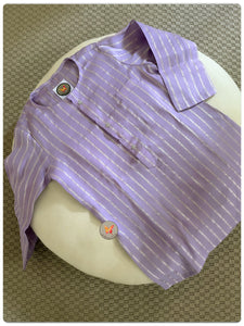 Sunehri Zari Stripes kurta- Lavender