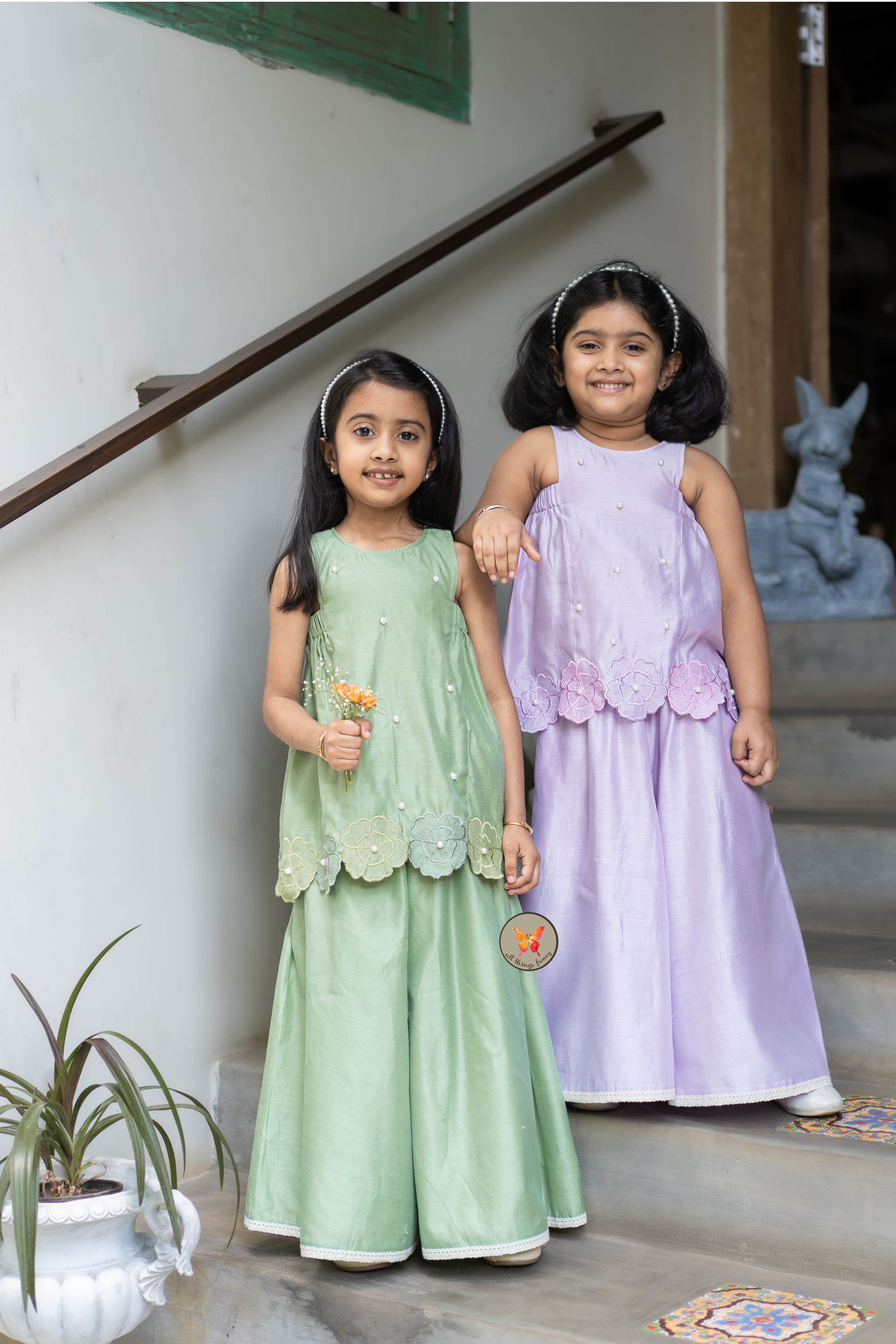 The Phool Sharara Set - Lavender