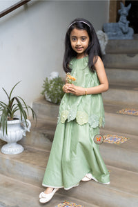 The Phool Sharara Set - Spring Green