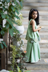 The Phool Sharara Set - Spring Green