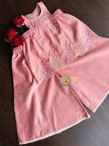 The Phool Sharara Set - Peach