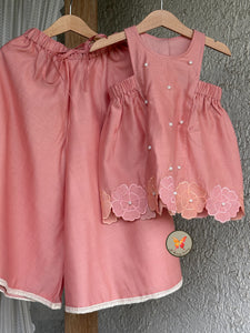 The Phool Sharara Set - Peach