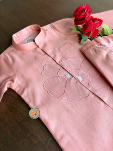 The Phool Kurta Set - Peach