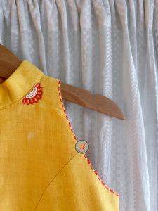 The vintage floral halter dress- Yellow