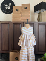 Load image into Gallery viewer, Striped Sharara Set - Beige
