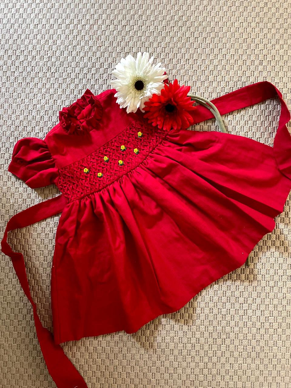 Frenchknot Dress - Red