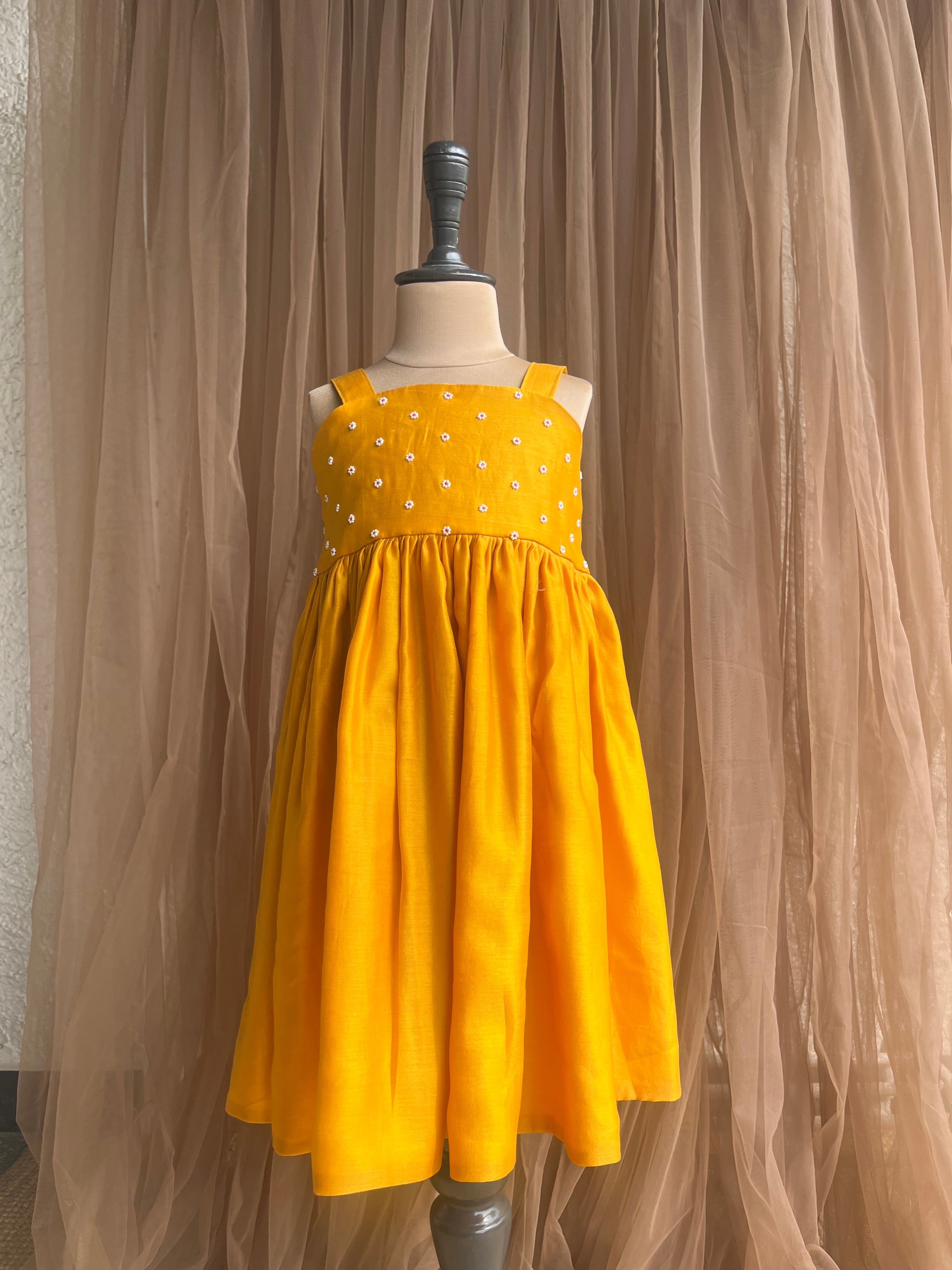 Noodle Strap Dress- Yellow