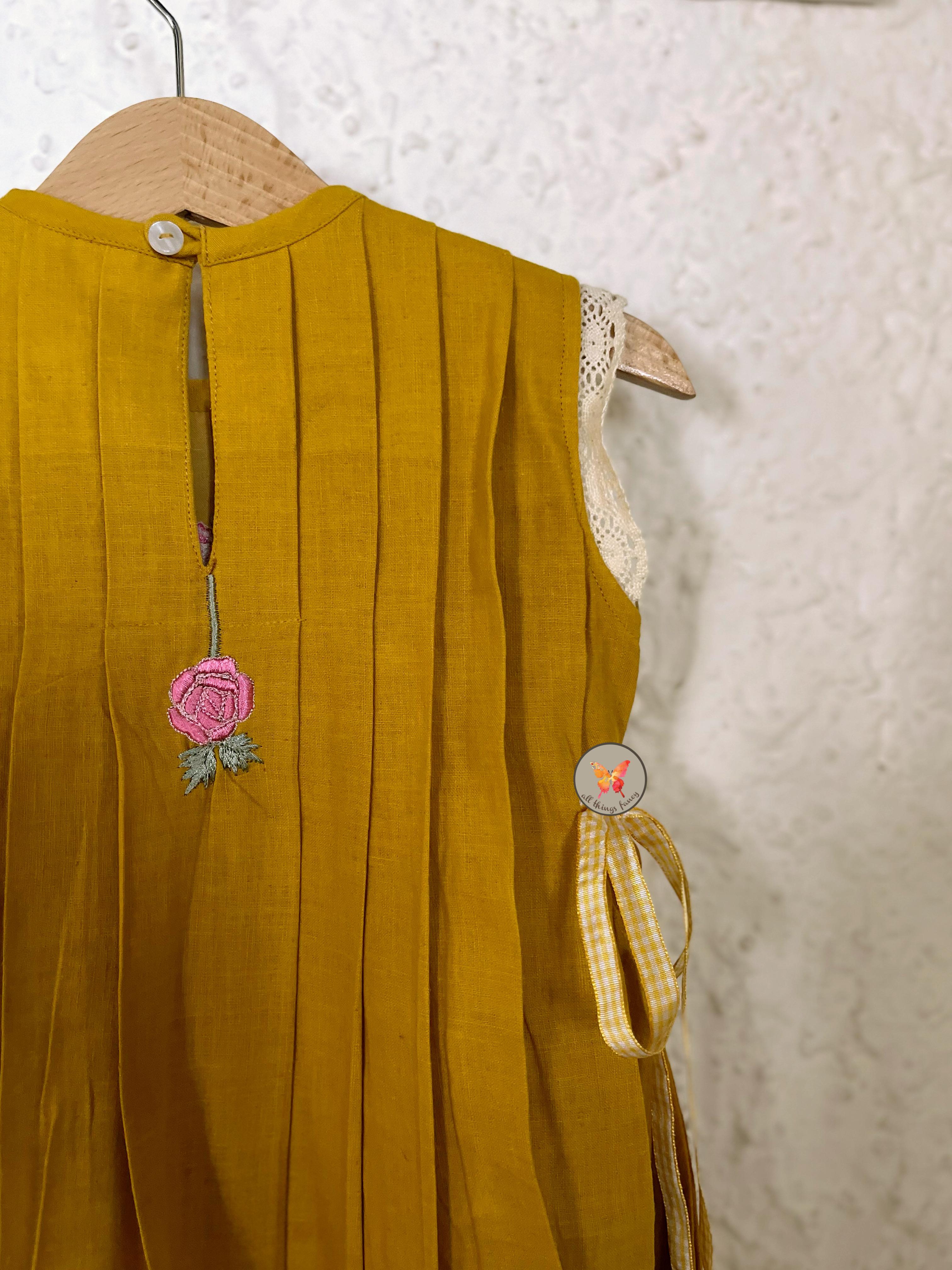 Box pleat tunic-Mustard