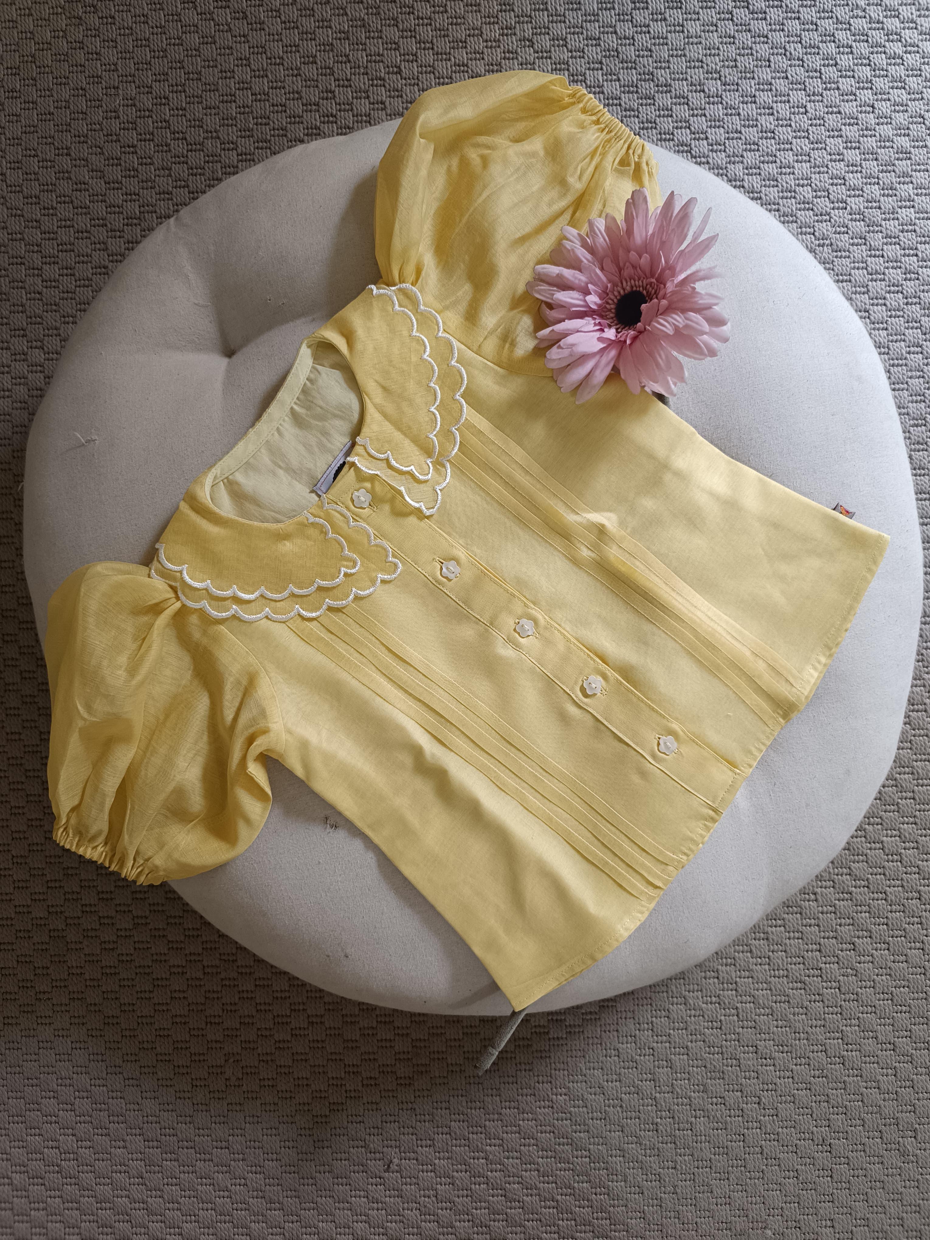 Custard yellow blouse