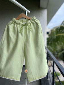 Polka Honeycomb blouse with pants - Green