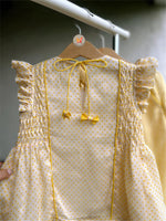 Load image into Gallery viewer, Polka Honeycomb blouse with pants - Yellow
