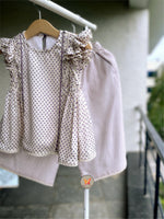 Load image into Gallery viewer, Polka Honeycomb blouse with pants - Lavender

