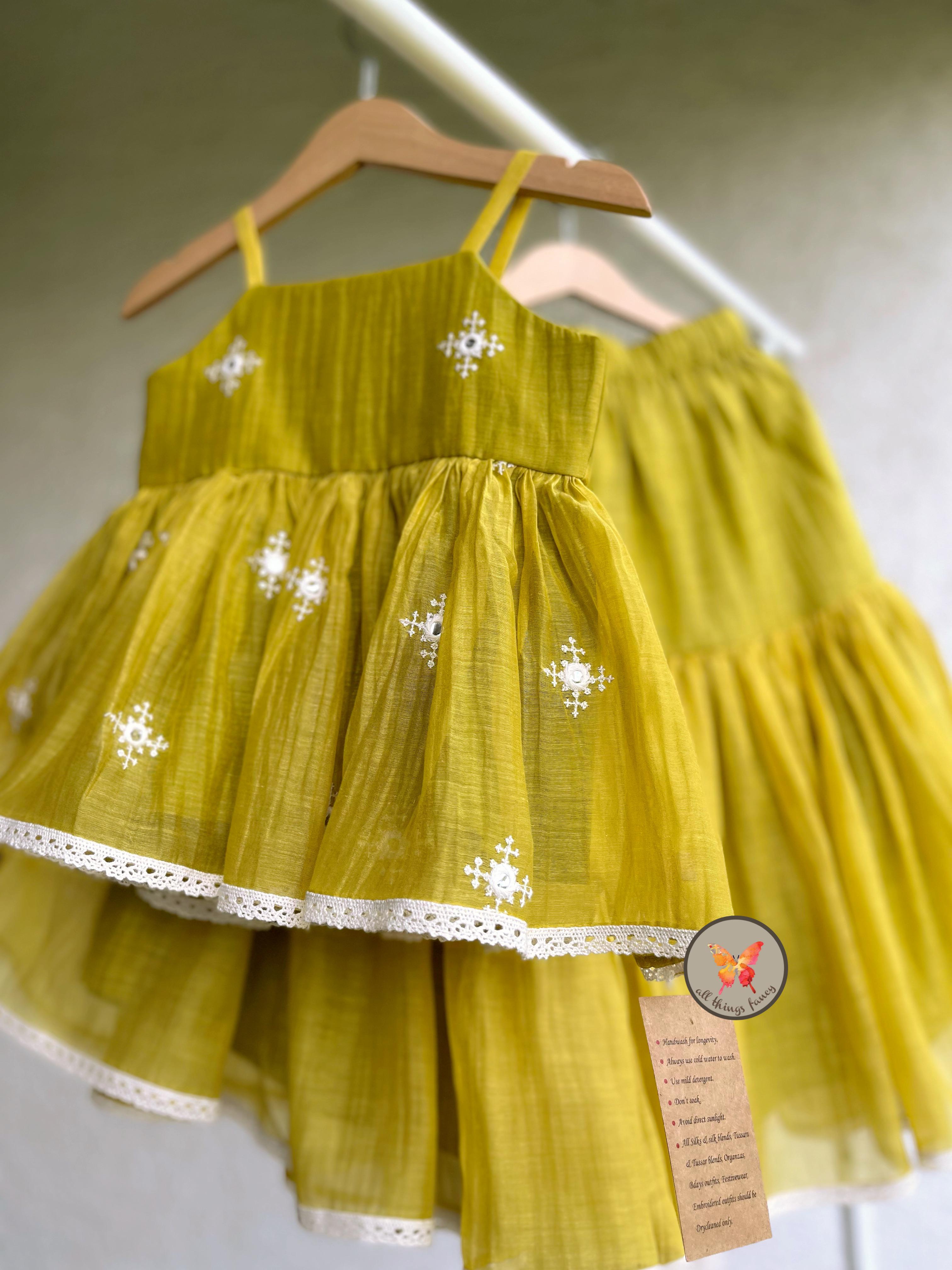 Mirror sharara -Mustard