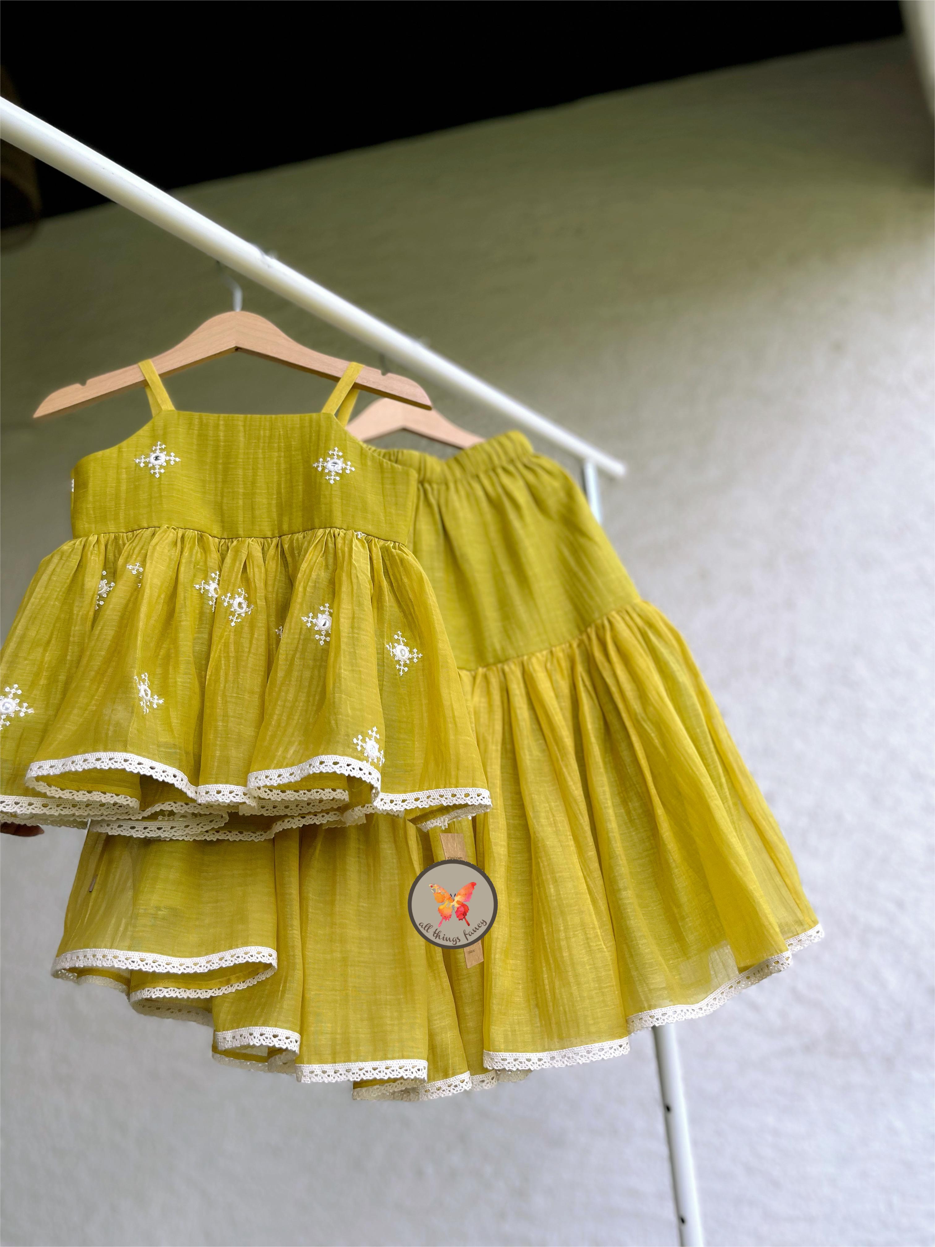 Mirror sharara -Mustard