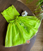 Load image into Gallery viewer, Jamdani Booti Lehenga-Lemonade set
