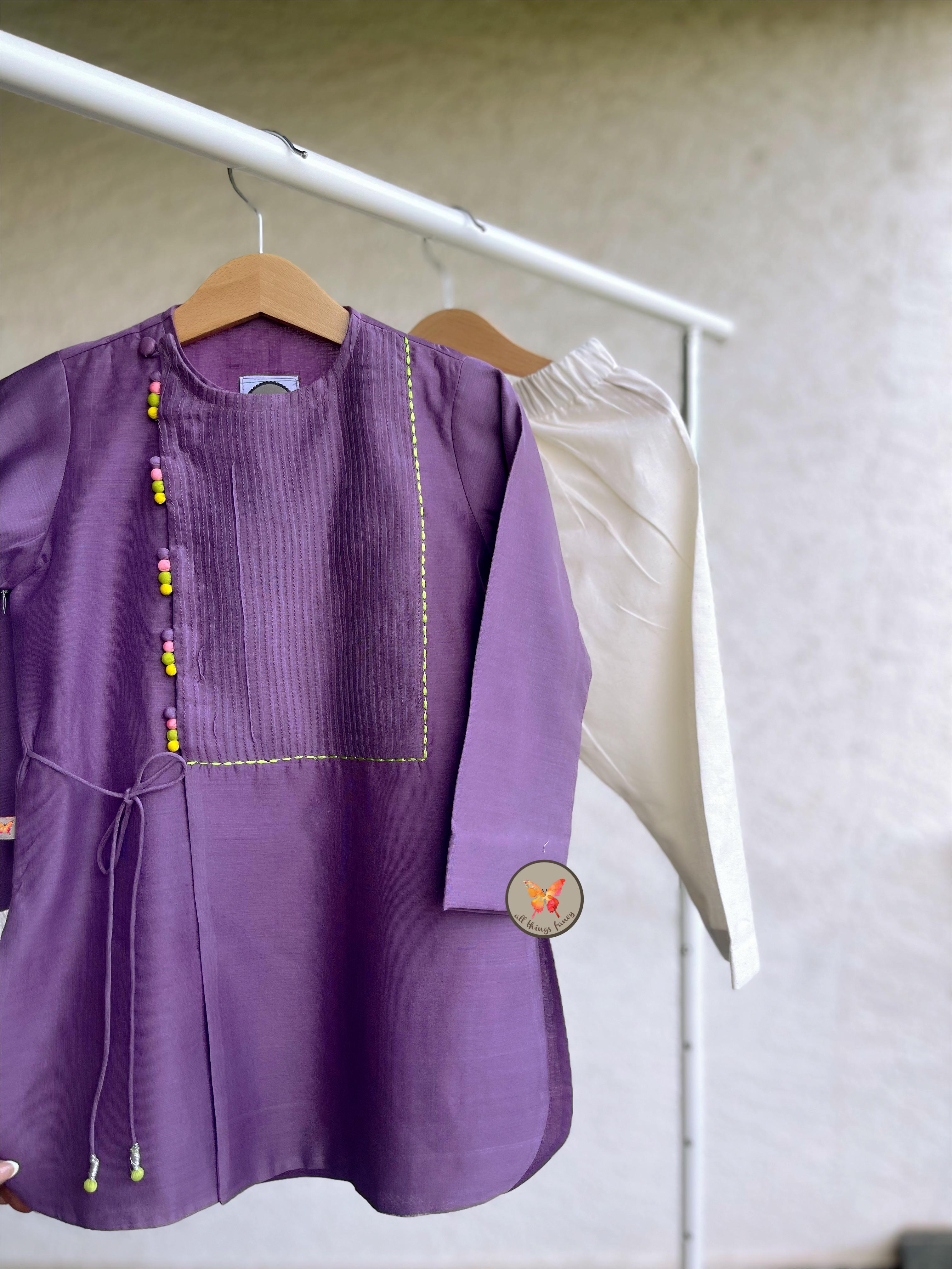 Pintux kurta set-Purple