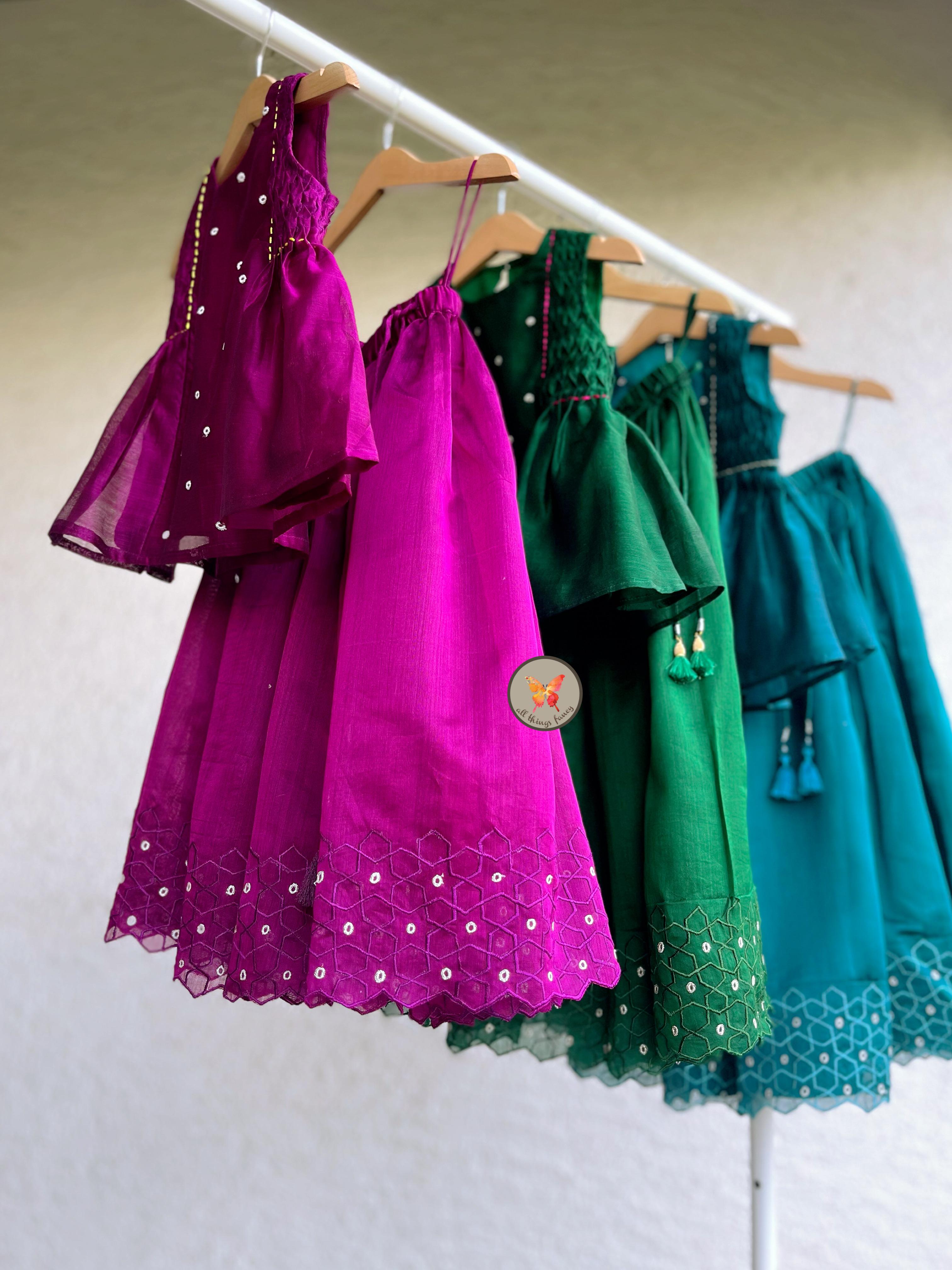 Geometric embriodery Lehenga set- Neelam