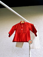Load image into Gallery viewer, Honeycomb kurta set-Brick red
