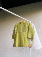 Load image into Gallery viewer, Honey comb kurta set-Kiwi
