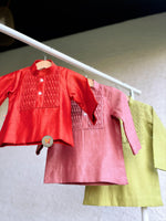 Load image into Gallery viewer, Honeycomb kurta set-Brick red
