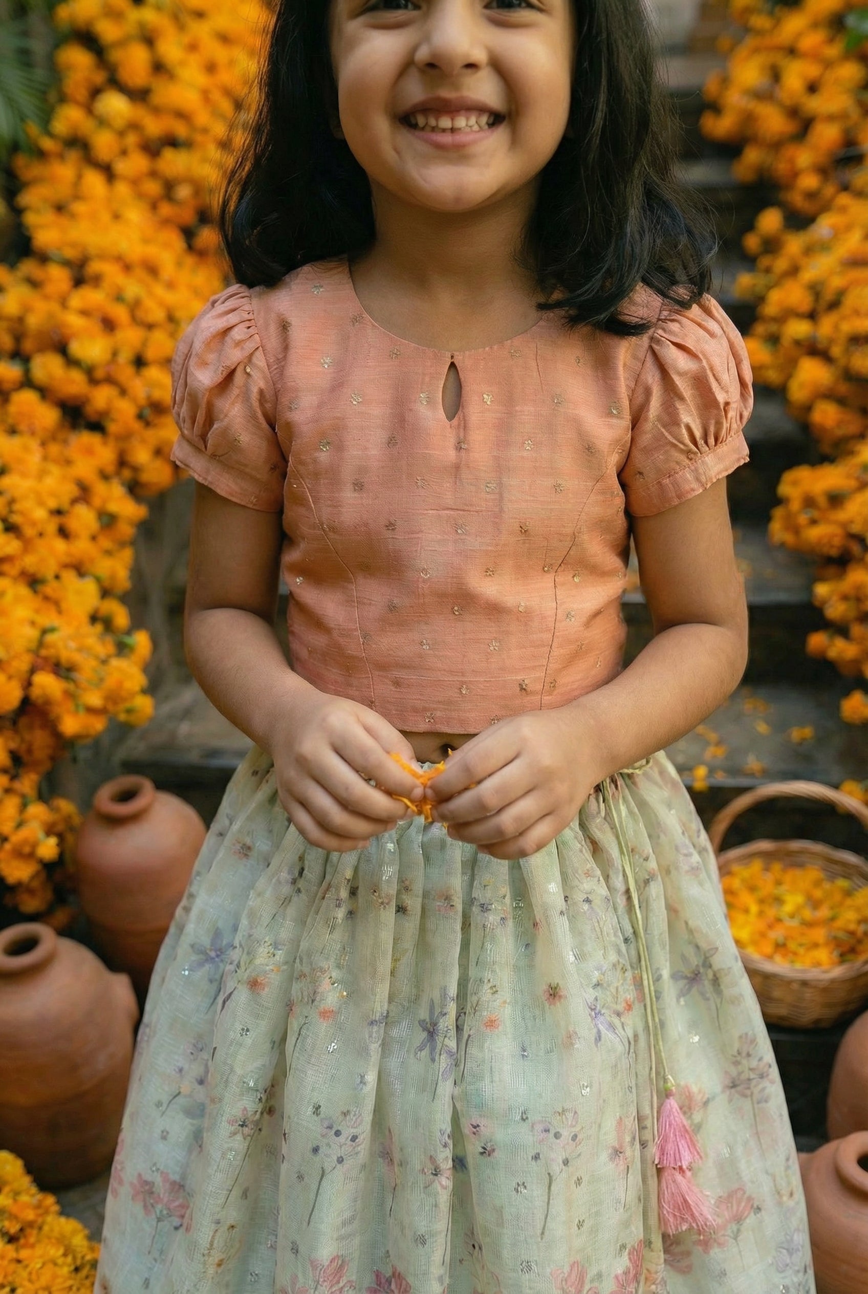 Chamak Tara Lehenga- Chikoo