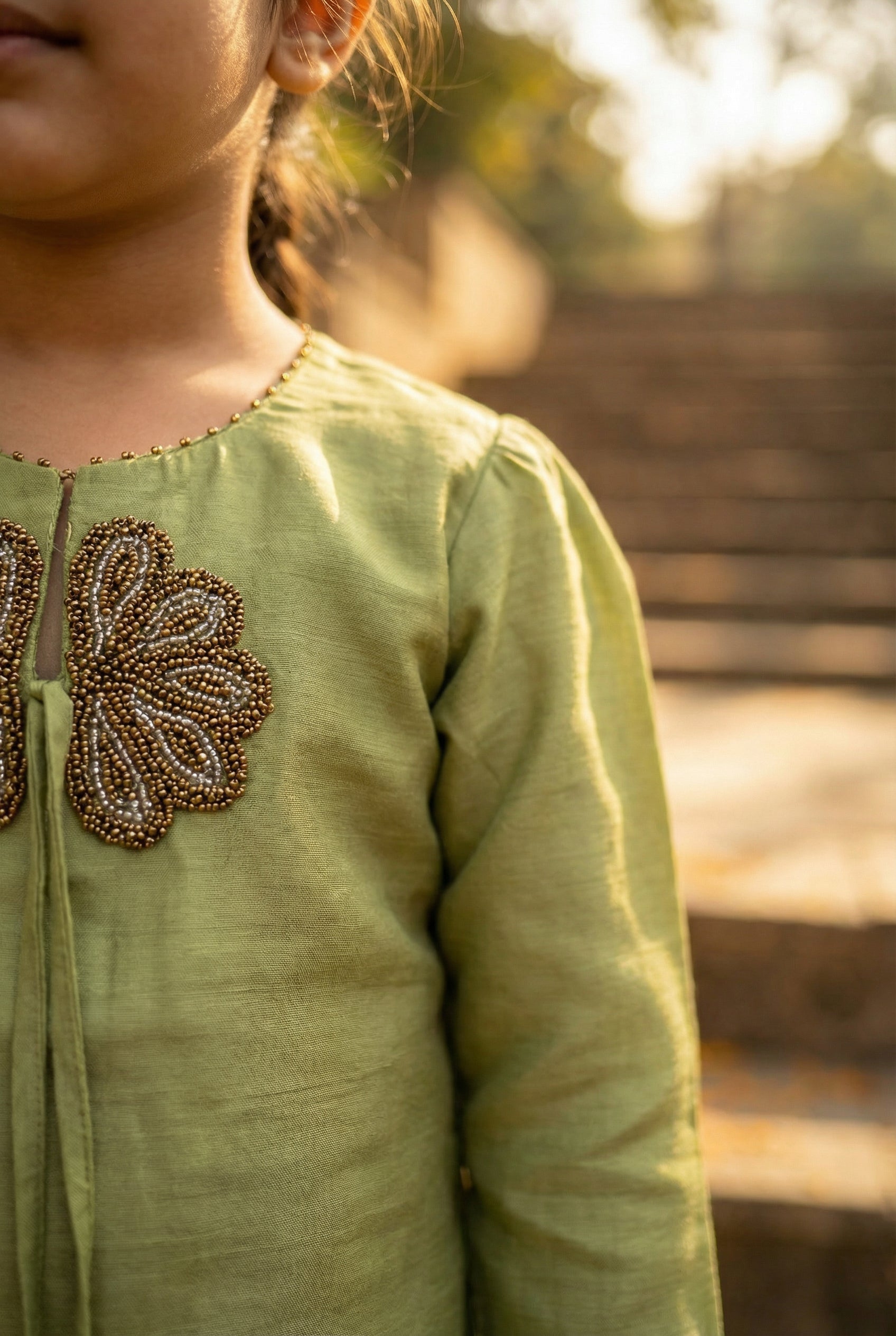 Sunehera Phool Sharara Set- Kiwi