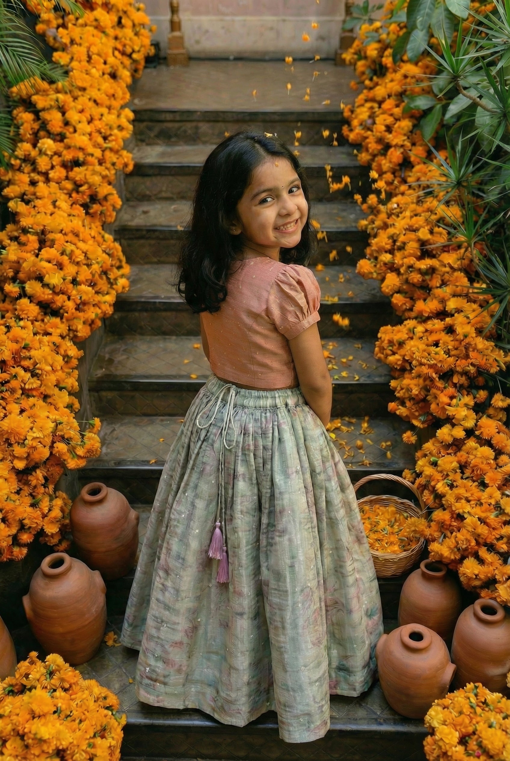 Chamak Tara Lehenga- Chikoo