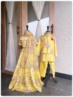 Load image into Gallery viewer, Festive Floral Lehenga Set- Yellow
