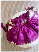 Load image into Gallery viewer, Deep berry purple Jungle Themed Dress
