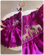 Load image into Gallery viewer, Deep berry purple Jungle Themed Dress
