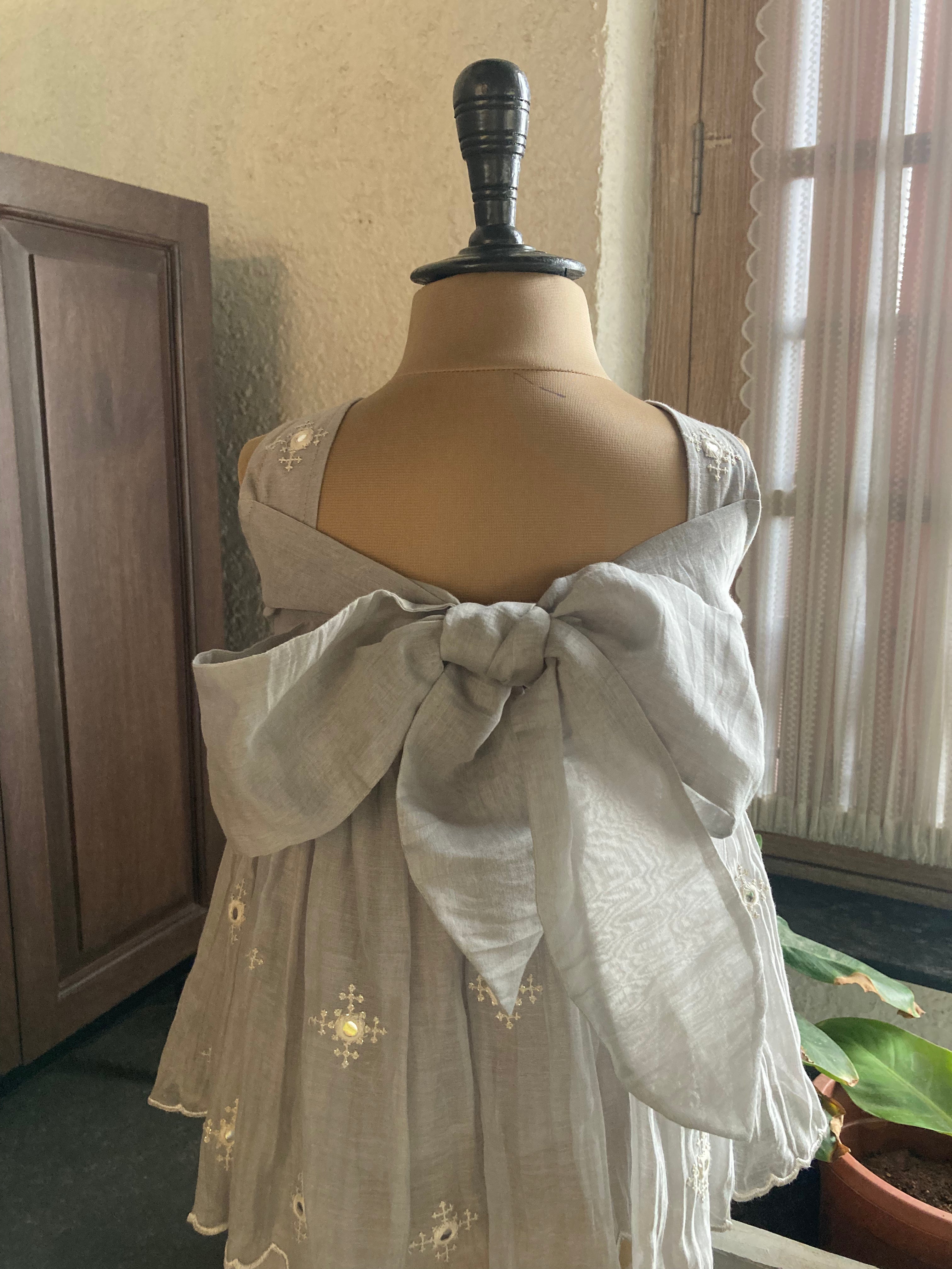 Mirrored Sharara Set- Grey