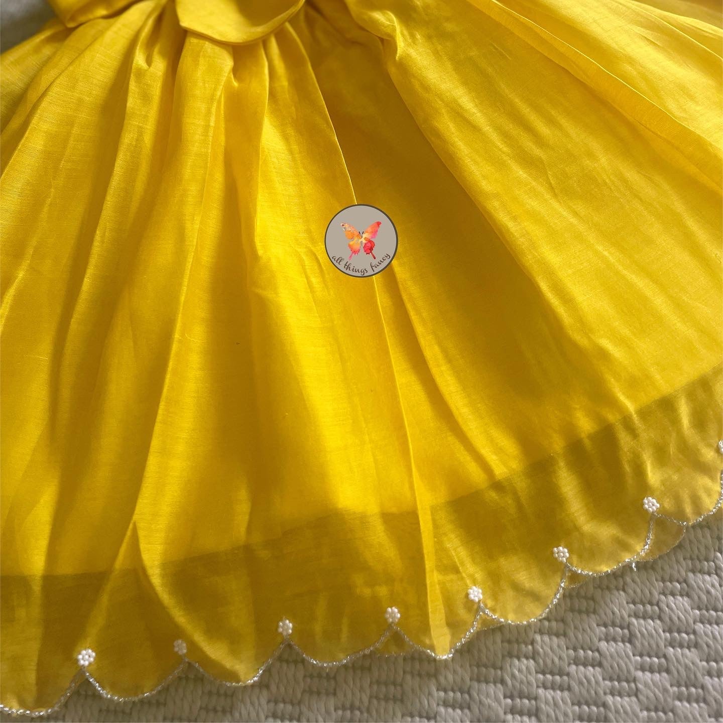 The Embroidered Bunny Tie - Yellow
