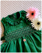 Load image into Gallery viewer, Emerald Handsmocked Dress
